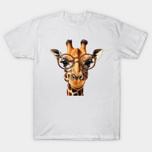 Head giraffe with glasses T-Shirt